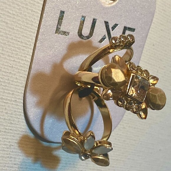 LUXE set of three gold-tone rings - Picture 7 of 11